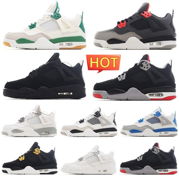 Scarpe per bambini 4s Jumpman 4 Sneakers per bambini Ragazzi Ragazze Scarpe da ginnastica da basket allevate Infrared Pine Green Military Blue Black cat Bianco Oreo Chicago Shoe