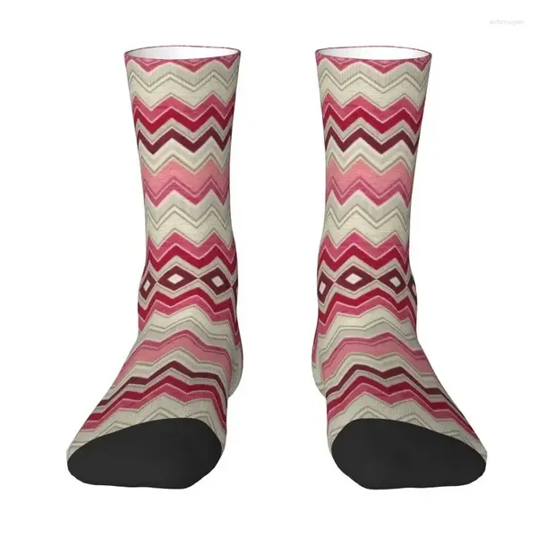 Herrensocken, schick, modern, Heimkleid, Damen, warm, modisch, geometrisch, mehrfarbig, Rundhalsausschnitt