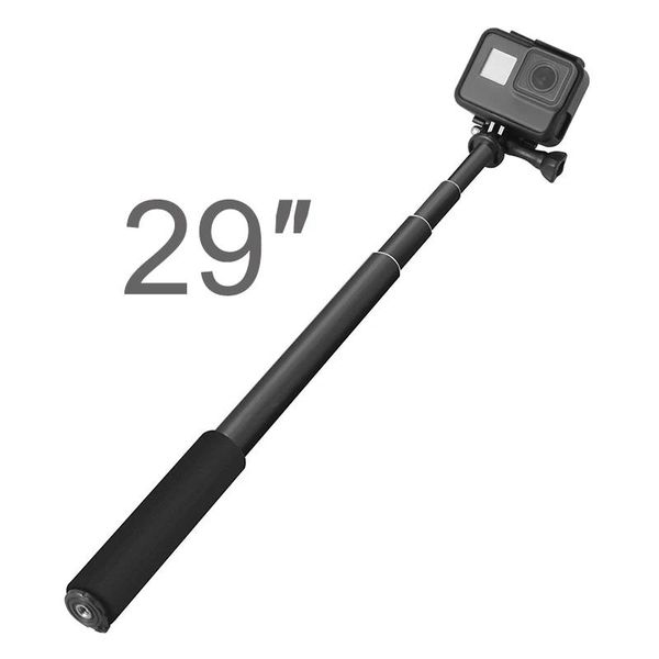 Monopiedi Monopiede in alluminio da 29 pollici Estendi il bastone per selfie con asta per GoPro Hero 11 10 9 8 7 6 5 Sjcam Xiaomi Eken DJI Accessorio per action camera