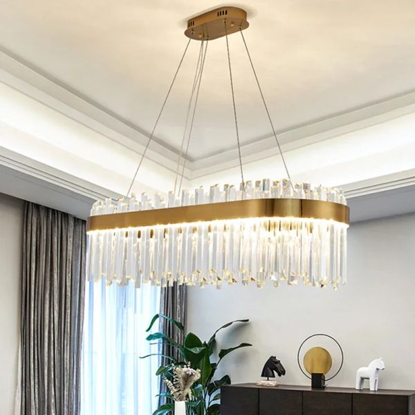 Nordic lustres de luxo pingente cristal luzes teto para sala estar jantar cozinha ouro pingente luz decoração iluminação interior