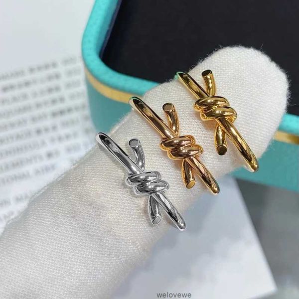 Coreia da moda 2023 novo 925 prata esterlina nó anel para mulheres charme requintado marca de luxo jóias finas amor casal presentes
