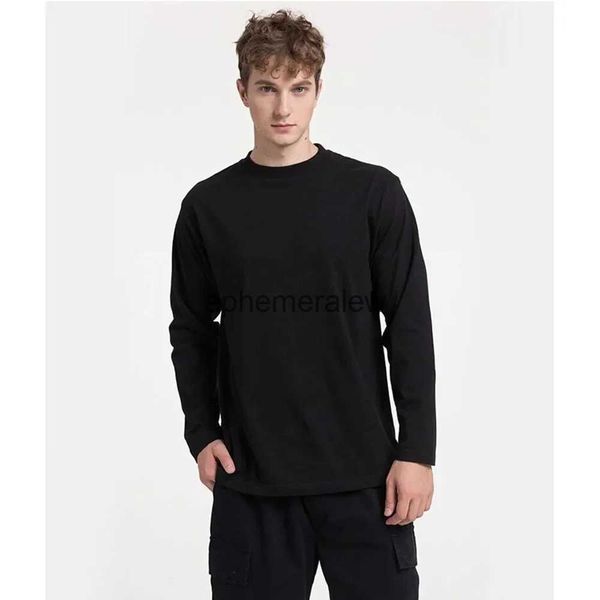 T-shirt da uomo Nuova maglietta a maniche lunghe per uomo Autunno Moda T-shirt in cotone tinta unita Cosy Streetwear T-shirt da uomo 5XL Baggy coreano Trendyephemeralew