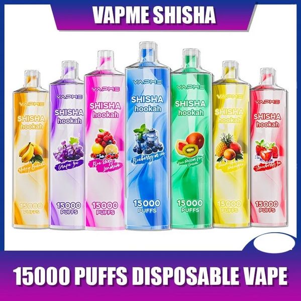 Original VAPME SHISHA HOOKAH 15000 Puffs Einweg-E-Zigaretten Vape Device Pen Pod 25 ml Vorgefüllter 650-mAh-Akku