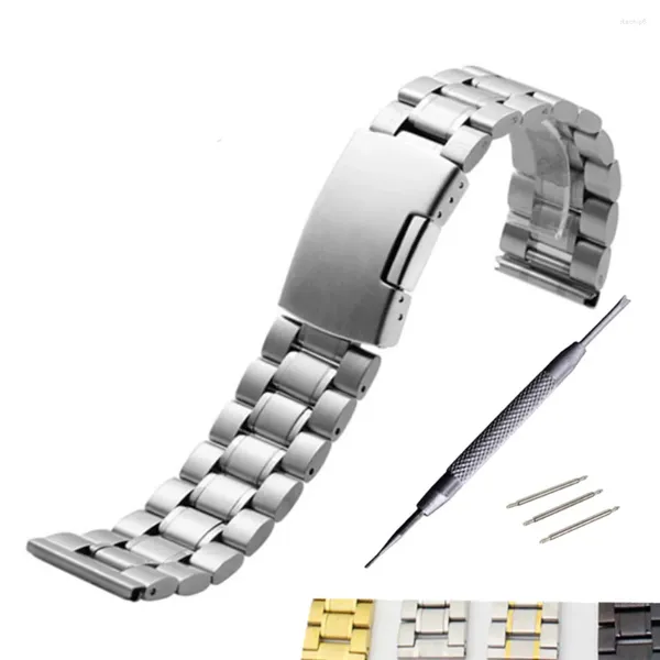 Cinturini per orologi 14mm 16mm 18mm 19mm 20mm 21mm 22mm 24mm 26mm Durevole fibbia classica cinturino in acciaio inossidabile cinturino da polso braccialetto da uomo