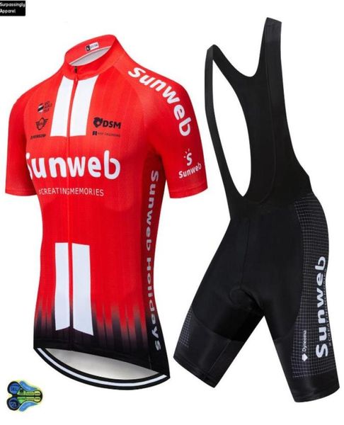 Uci equipe sunweb vermelho camisa de ciclismo bicicleta shorts conjunto mtb dos homens ropa ciclismo wear verão ciclismo maillot culotte 12d5018798