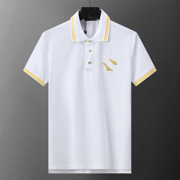 Tasarımcı Polo Erkekler Tişört Moda İşlemeli Tasarımcı T-Shirt V yaka Pamuk High Street Erkekler Sıradan T-Shirt Lüks Günlük Giyim Asya Kodu M-3XL