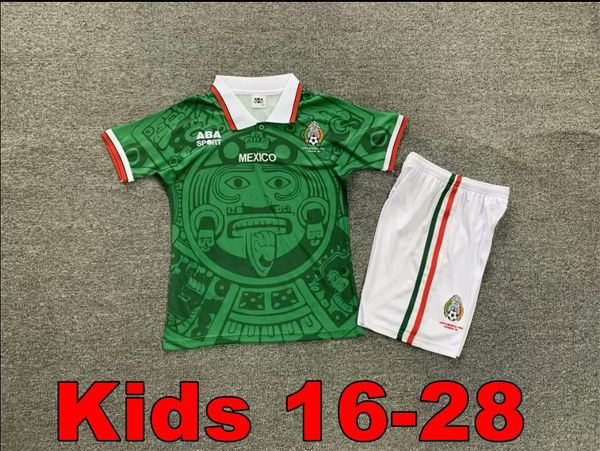 Kids 1998 Meksika Retro Blanco Hernandez Blanco Campos Futbol Forma Üniformaları Evde Kaleci Futbol Formaları Gömlek Camiseta Futbol