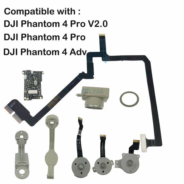 Acessórios peça de câmera gimbal para dji phantom 4 pro/adv/v2.0 guinada/rolo/motor de passo/braço cabo plano flexível moldura da câmera placa de alimentação de vidro