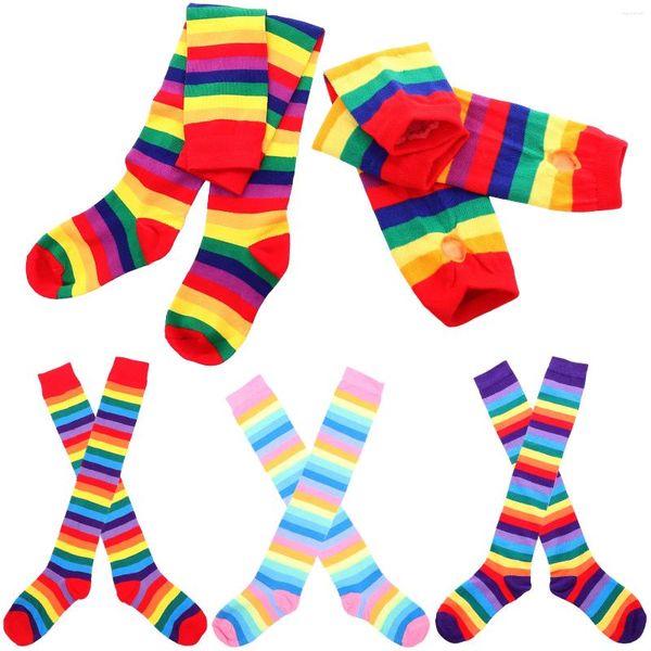 Frauen Socken Handschuhe Armstulpen für Party Regenbogen über Knie dekorativ den Oberschenkel Damen