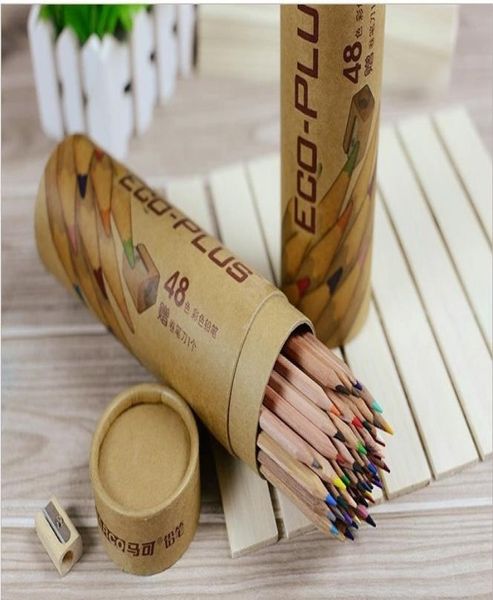 Цветные карандаши Marco для детейДетиСтуденты 48 цветов EcoPlus Деревянные карандаши целиком для рисования Школьные принадлежности1781198