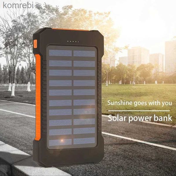 Bancos de energia para celular NOVO Banco de energia solar portátil 200000mAh Carregamento rápido para celular Carregamento de grande capacidade Bateria externa Powerbank forL240111