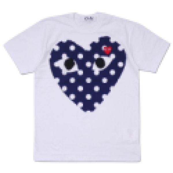 Tasarımcı Tee Com Des Garcons Mavi Polka Dot Tişört Unisex Japonya En İyi Kalite Euro Boyut