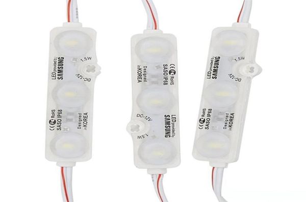 Módulo de luz led ip68 samsung smd 5630, lâmpada de publicidade 15w 3leds luz de fundo à prova d'água 12v branco samsung chip9735270