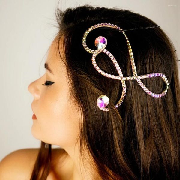 Haarspangen, AB-Farbe, geometrische Kopfbedeckung für Mädchen, Accessoires, Brautschmuck, Kristall-Stirnband, lateinamerikanisches Tanz-Haarteil, Hochzeiten, handgefertigtes Geschenk