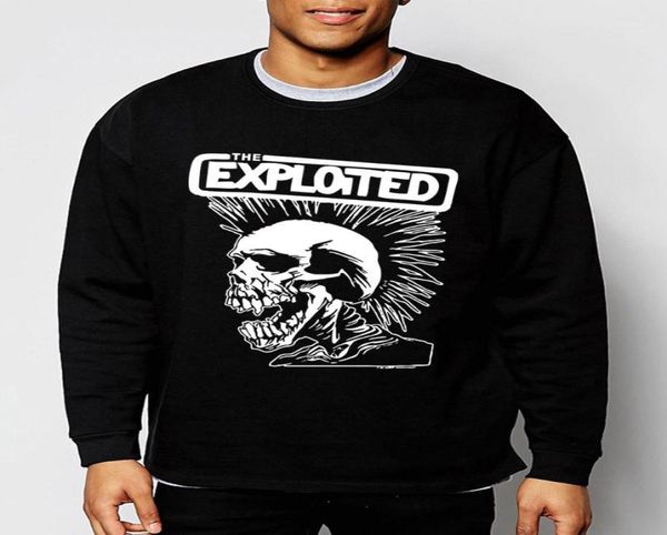 Wholehigh qualidade mens sweatshirts Punk Rock The Exploited 2016 nova moda outono inverno hoodies hip hop treino engraçado clo1893306