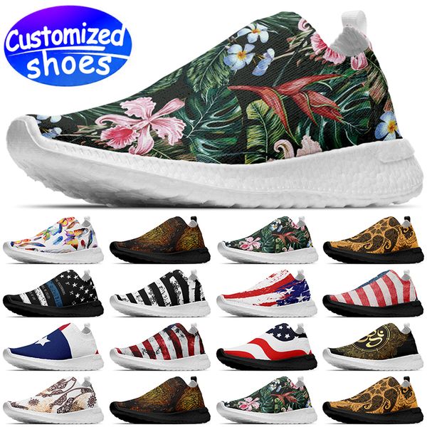 Sapatos personalizados amantes tênis de corrida dia dos namorados arte dos desenhos animados a velha glória diy sapatos casuais sapatos masculinos femininos tênis ao ar livre verde branco tamanho grande eur 35-48