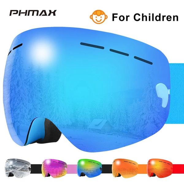 Brille Phmax Kinder Skibrille Winter Kinder Schneemobilbrille UV-Schutz Doppelschichten Jungen Mädchen Skating Skifahren Brillen Brillen