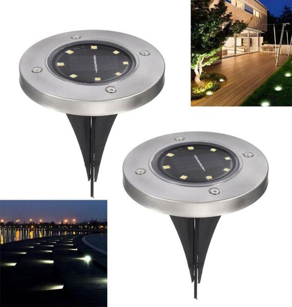 Solarbetriebene Bodenleuchte, wasserdichte Garten-Wege-Deckbeleuchtung mit 8 LEDs, Solarlampe für Haus, Hof, Auffahrt, Rasen, Straße2679169