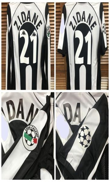 Vintage clássico ju 9798 casa camisa camisa longa manga curta del piero zidane nome personalizado número patches patrocinador2171355