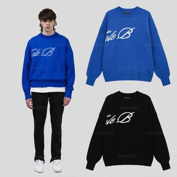 Designer Mens Cole Buxton Suéteres Letra Jacquard Moletons Homens Mulheres O-pescoço Malha Oversized Sweater Hip Hop Sport