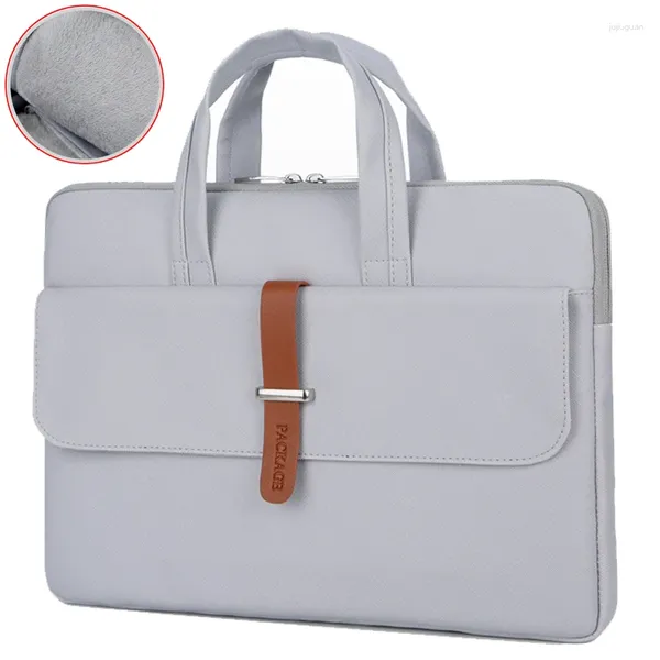 Valigette in pelle PU impermeabile 13 14 Borsa per laptop da 15,6 pollici Uomo Donna Borsa da lavoro Notebook femminile