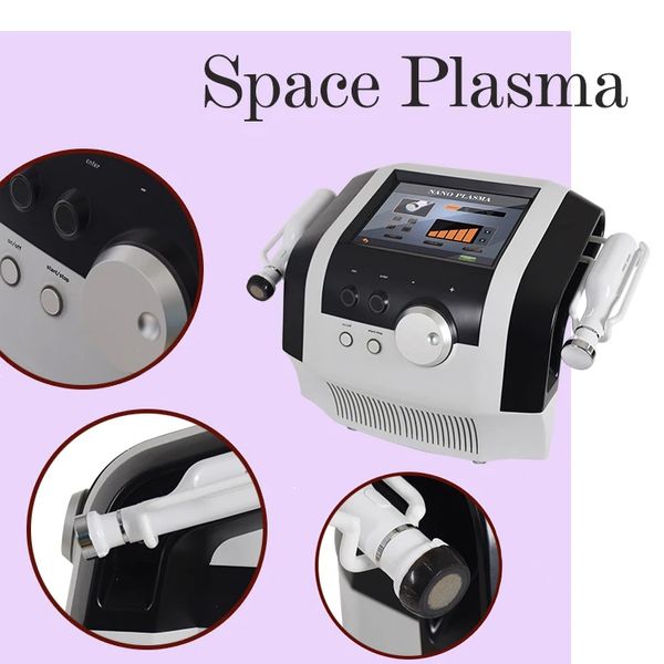 Ringiovanimento della pelle ad alte prestazioni Lifting facciale Plasma + Sonde ad ultrasuoni TDDS Transdermico Bellezza della pelle Drenaggio linfatico Strumento a 2 manici