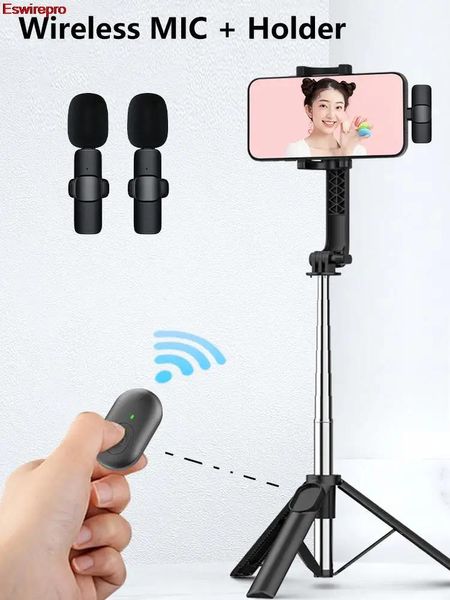 Моноподы для селфи с поддержкой Bluetooth и 2w1 с микрофоном Mini statyw wysuwany Monopod для IOS telefon z systemem Android p