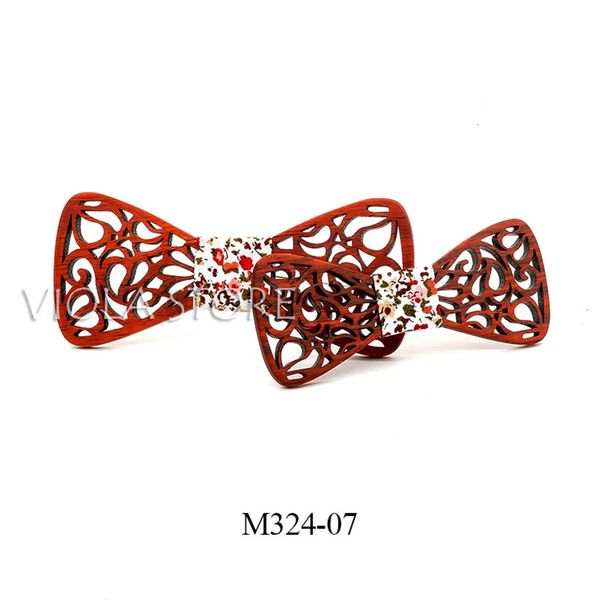 Baba oğul serin iskeletleştirilmiş çiçek ahşap bowtie set erkek çocuk gömlek takım smokin cravat düğün gündelik aksesuar moda hediyesi 240111