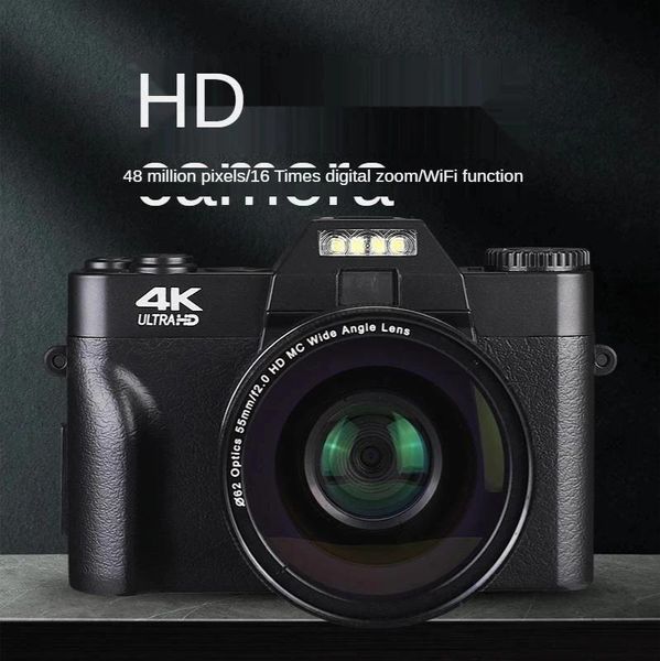 Разъемы Новое прибытие 4K HD Digital Camera Micro Single Retro с Wi -Fi Professional Digital Camera Vlog Внешняя линза