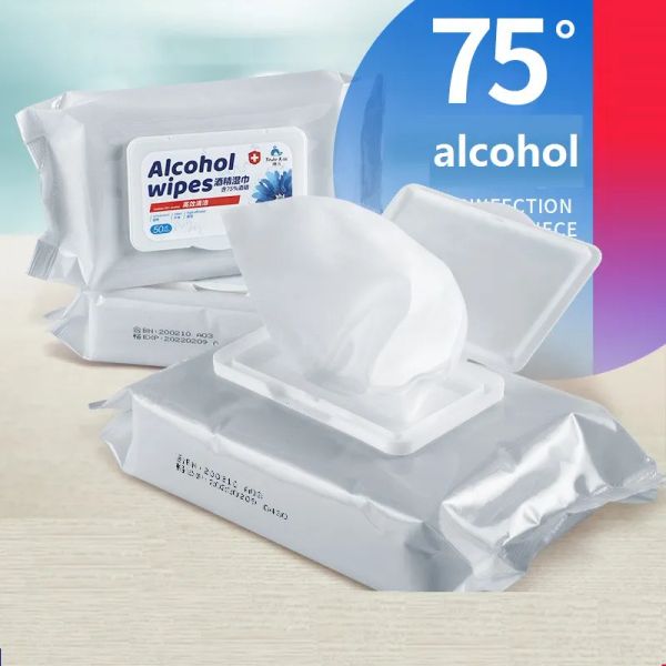 Salviette imbevute di alcol Confezione da 50 pezzi Salviette disinfettanti antibatteriche Salviette umidificate antisettiche portatili ZZ