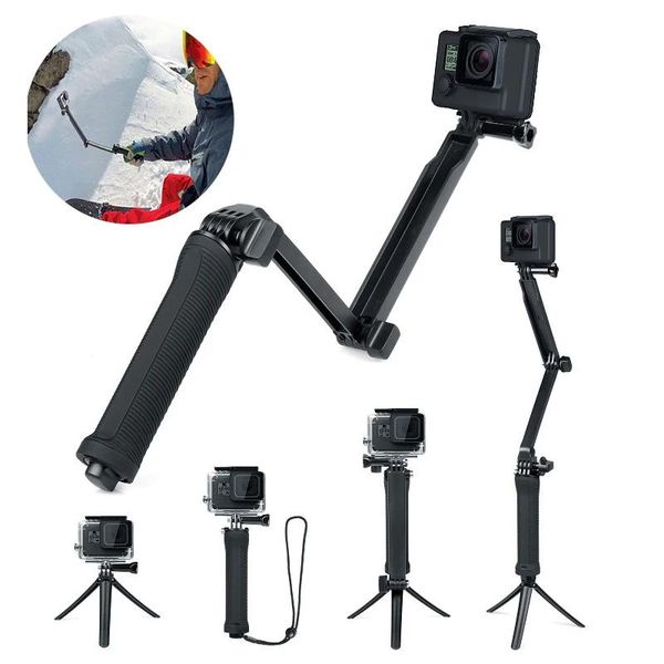 Monopés selfie vara barra ajustável alça selfie vara monopé câmera tripé para go pro hero zhh2830/s1 para gopro 3 em 1 3 vias