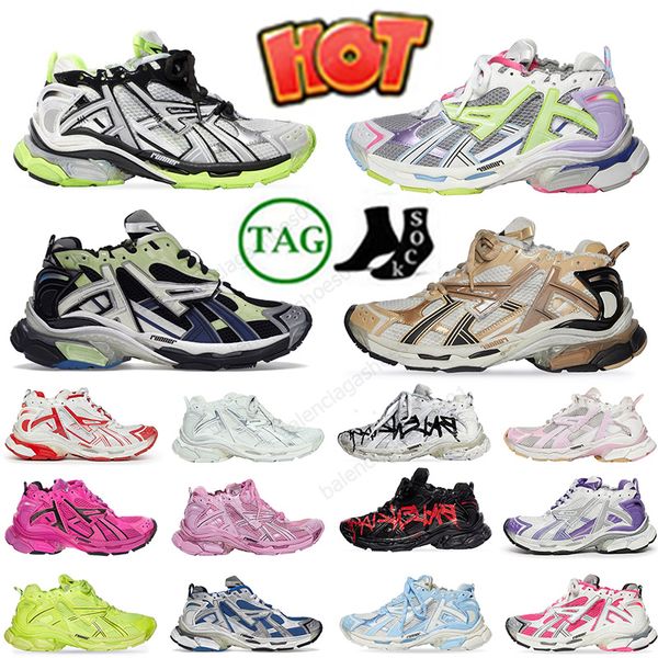 Scarpe casual di alta qualità Track Runners 7.0 Designer con piattaforma Transmit Sense Uomo Donna Decostruzione Rosso Graffiti Bianco Nero Viola Escursionismo Walking Runner