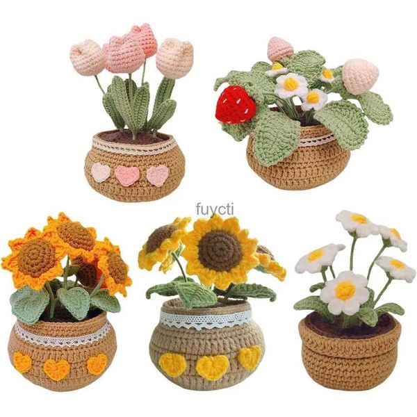 Altre arti e mestieri Fatti a mano fai da te Tulipano Fiori Pianta in vaso Kit per lavorare all'uncinetto per adulti e bambini Kit per lavorare a maglia per principianti Artigianato Decorazioni per la casa YQ240111