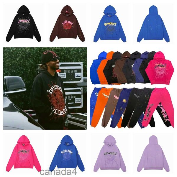 Örümcek Takip Tasarımcı Mens 555 SP5der Sweatshirt Adam Külot Young Thug 555555 Palet Takım Lüks Kadın Pembe Erkekler Hoodie Baskı Sweatshirt Hoodys L9 RSX0