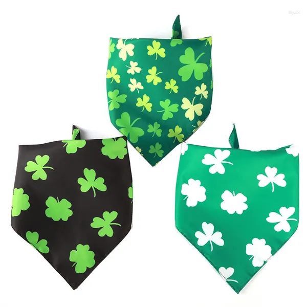 Vestuário para cães 12 Pcs Dia de São Patrício Bandanas Lenço Pet Lucky Shamrock Reversível Triângulo Bibs Cachecol para Cães Gatos Atacado X2