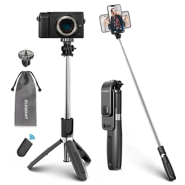 Monopiedi 4in1 Nuovo Bluetooth Wireless Selfie Stick Mini treppiede leggero Monopiede allungabile con otturatore remoto per fotocamera del telefono Android Ios