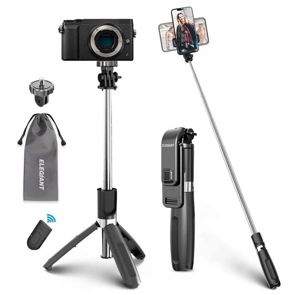 Monopés 4 em 1 Novo Bluetooth Sem Fio Selfie Stick Mini Tripé de Luz Extensível Monopé com Obturador Remoto para Ios Android Phone Camera