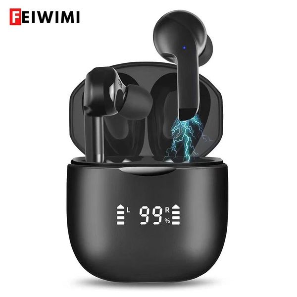 Kulaklıklar Gerçek Stereo Süper Bas Kablosuz Kulaklıklar 5.2 TWS Bluetooth Kulaklıklar Kearbuds Binaural Çağrı Kulaklığı iPhone Xiaomi için