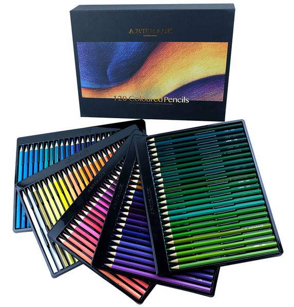 Conjunto de atacado de chumbo colorido com 72 cores à base de óleo, lápis de cor para desenho, pincel de designer