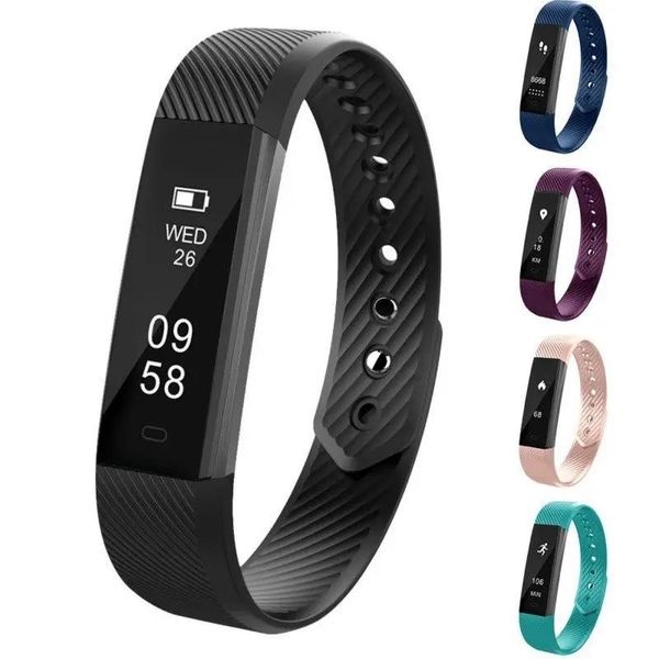 Orologi Bracciale fitness ID 115 Bracciale intelligente Sveglia vibrante Smart Band Orologio fitness Smartband per IOS Android