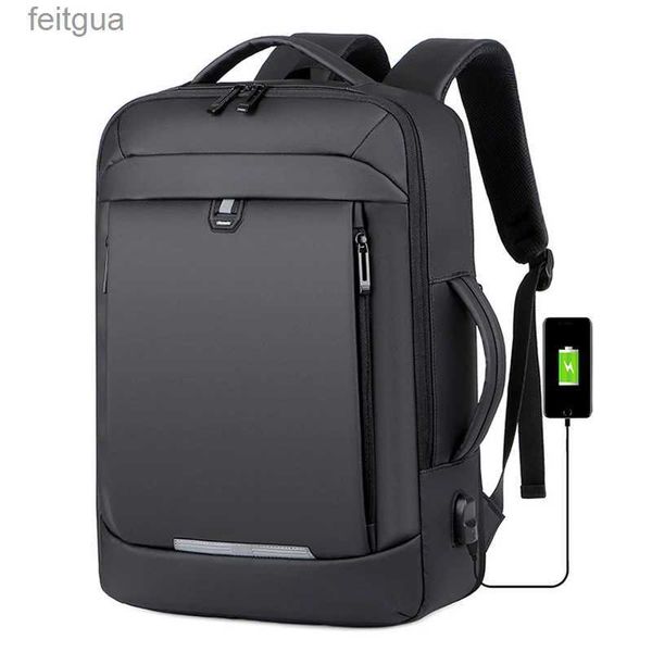 Laptoptaschen Rucksack 40L Erweiterbarer USB-Laptop-Rucksack Reiserucksack Flugzugelassene Handgepäcktaschen für FlugzeugeWasserabweisend Langlebig 17-Zoll YQ240111