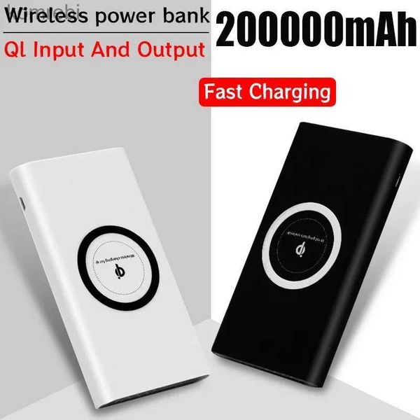 Bancos de energia de telefone celular para MIJIA 200000mAh Wireless Power Bank Two-way Fast Charging Powerbank Type-c Bateria externa ultra-grande para IPhoneL240111