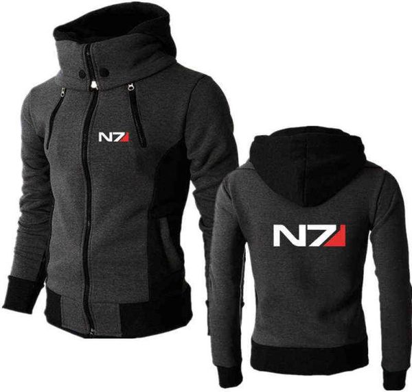 Frühling Neue Mass Effect N7 Druck Nach Maß Gespleißt Mann Zipper Jacke Hoodie Warme Hip Hop Beiläufige Dünne Männer Sportswear trend3660104