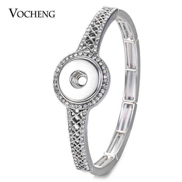 Armbänder 10 Teile/los Großhandel Elastisches Armband Vocheng Ginger Snap Charms Armband mit Kristall für 18mm Druckknopf Schmuck NN635*10