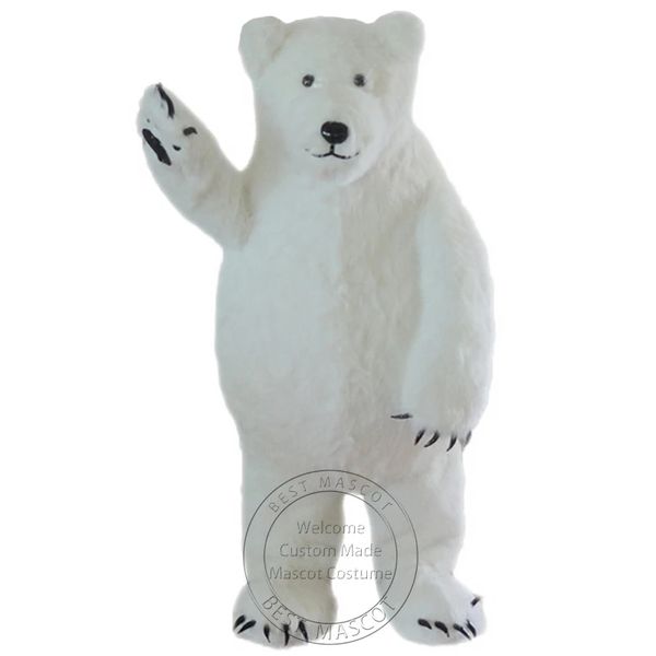 Halloween novo adulto branco urso polar mascote traje para festa personagem dos desenhos animados mascote venda frete grátis suporte personalização