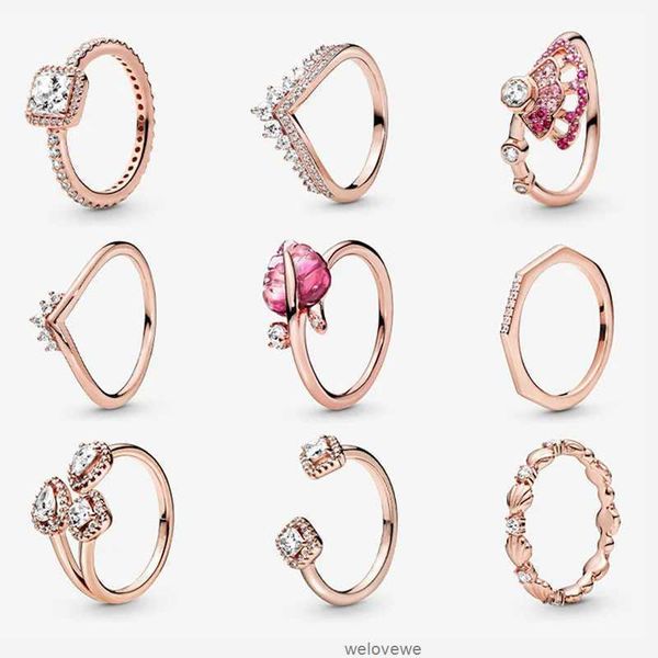 Вневременное сердце, сверкающее розовое золото, розовая тонкая тиара, кольца из кости, прозрачное кольцо с тремя камнями для женщин, подарок на День Святого Валентина