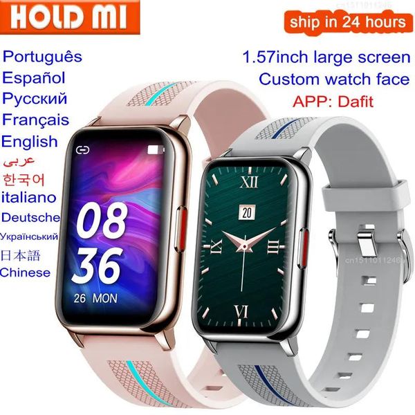 Relógios 1.57 polegada tela de toque completa relógio inteligente masculino ip67 à prova dip67 água pulseira inteligente feminino para telefone inteligente andriod ios relógio