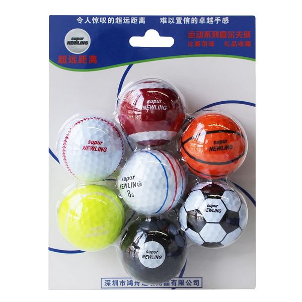 7 pçs/lote mix cor esporte ao ar livre bolas de golfe jogo de golfe bolas duas camadas bola de golfe de alta qualidade 240110