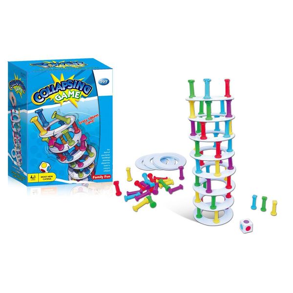 Jogos de ponto de brinquedo de descompressão Torre louca empilhando brinquedos jogo com divertido design de coluna romana derrubando dados inclinados pe drop entrega gif dhyzx