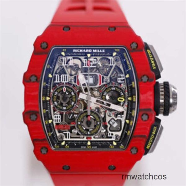 Richardmill Swiss Luxury Watches Автоматический хронограф Мужские часы Richardmill Red Devil RM1103 Мужские часы NTPT Carbon Fiber Автоматические механические Swiss Famo YVA9